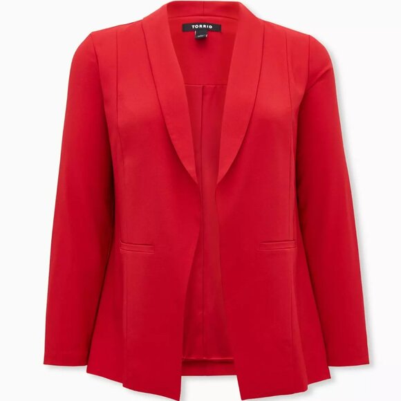 Torrid Parker Studio Crepe Blazer Jester Red 1 (1X, 14-16) - Picture 11 of 11